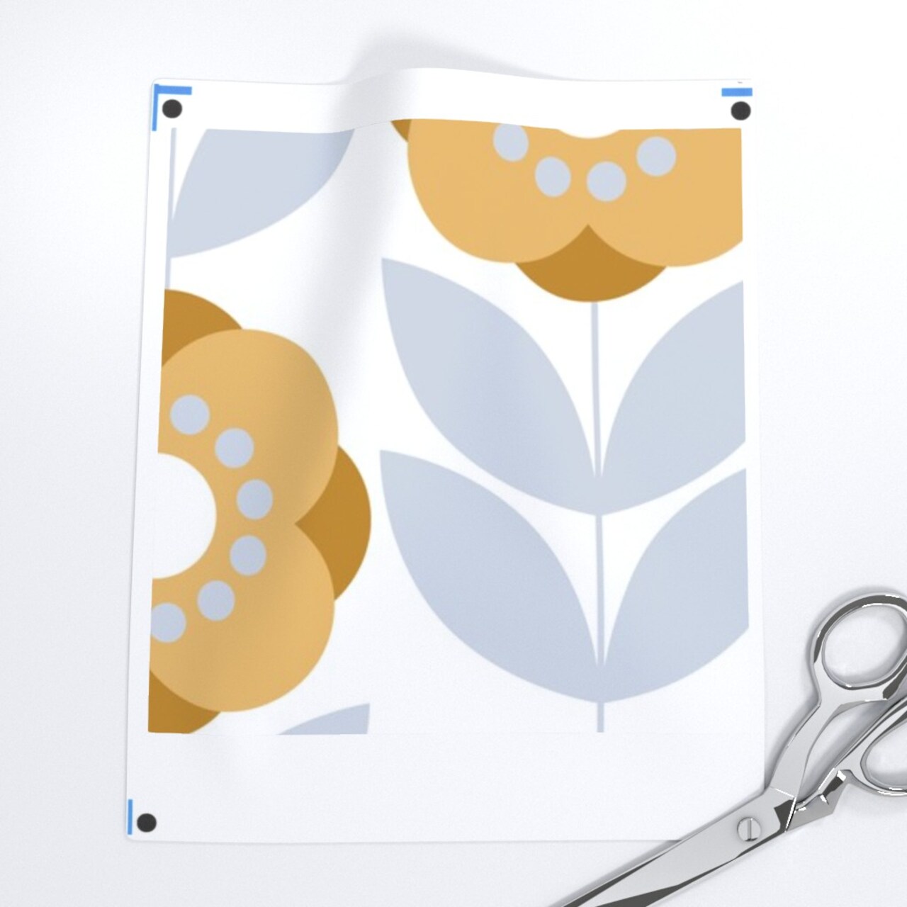 Mid Century Floral Scandi Poppies Retro Inspired Atomic Era 1950S 1960S Look Custom Printed Fabric by Spoonflower Various Fabrics by the Yard or Fat Quarter